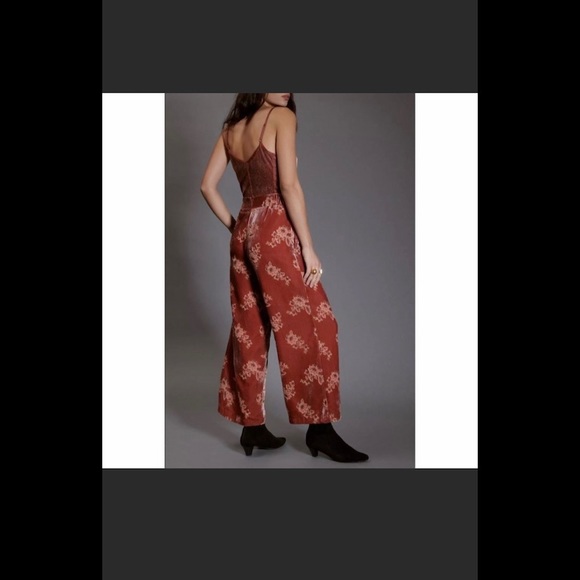 Anthropologie HUTCH Velvet Floral Pants size S - Picture 2 of 4